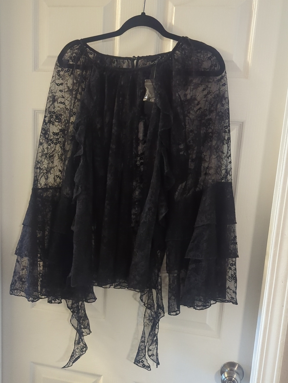 Torrid Black Lace Ruffle Women's Shirt